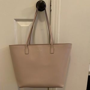 Beige pink tote